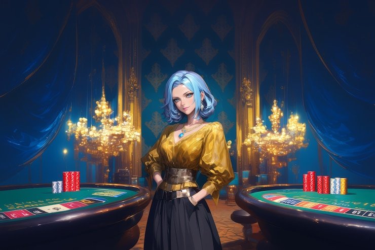 Pemain menikmati live casino interaktif melalui perangkat mobile dengan antarmuka yang elegan